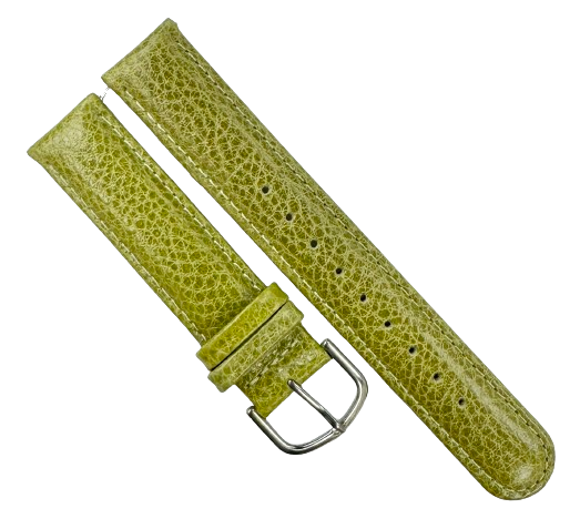 18 MM Plain Grain Padded Red Genuine Leather Watch Band with easy pin