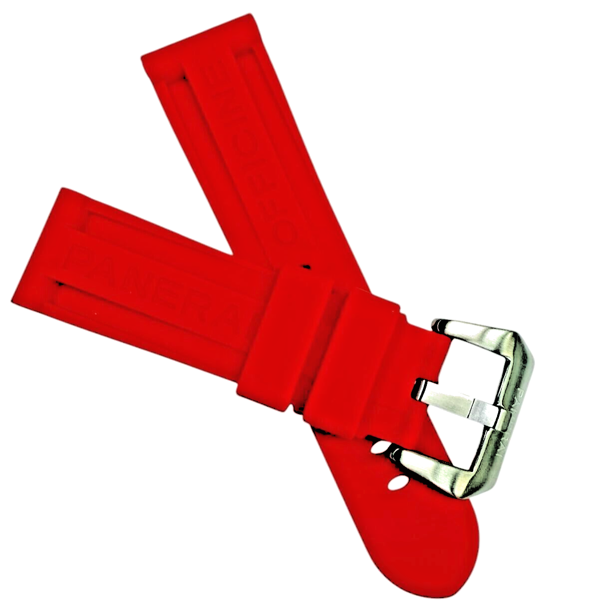 New Watch Band 24mm Rubber Strap BRIGHT RED Color for PANERAI OFFICIAL