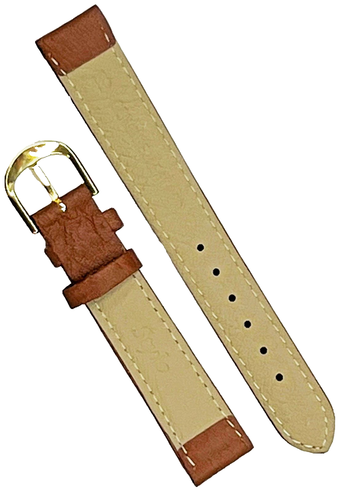16 MM Light Brown Genuine Leather Watch Band Replacement, Lot of 6 Bands