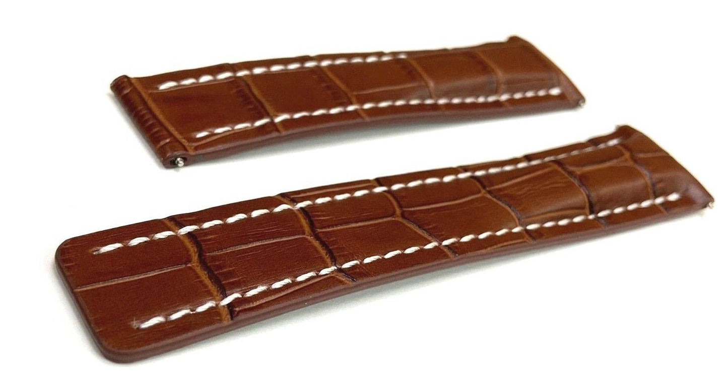 Genuine Leather Watch Band Without Deployment Clasp for Breitling Avenger