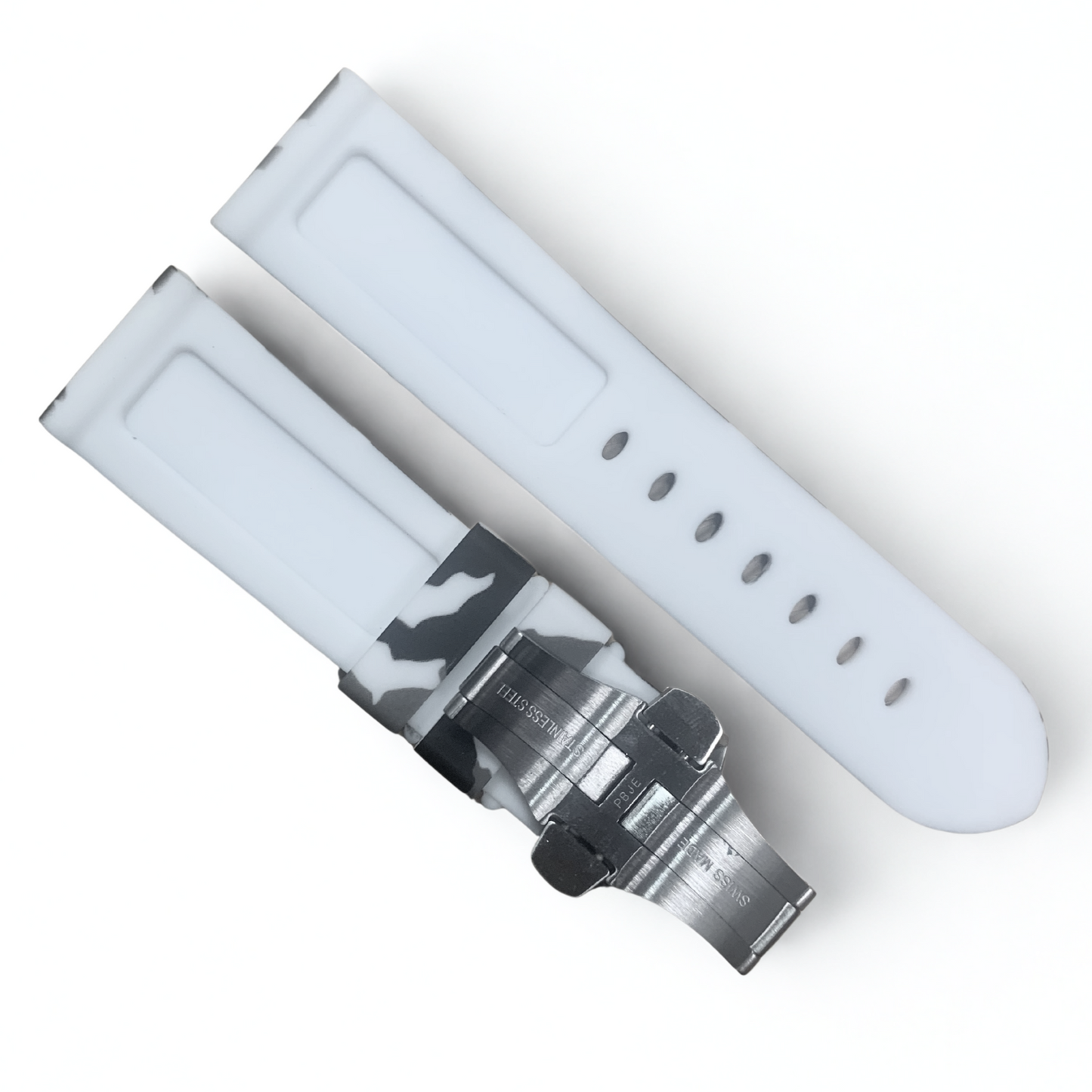 Rubber Watch Band 24mm/22mm - White Camouflage Color | For PANERAI OFFICIAL