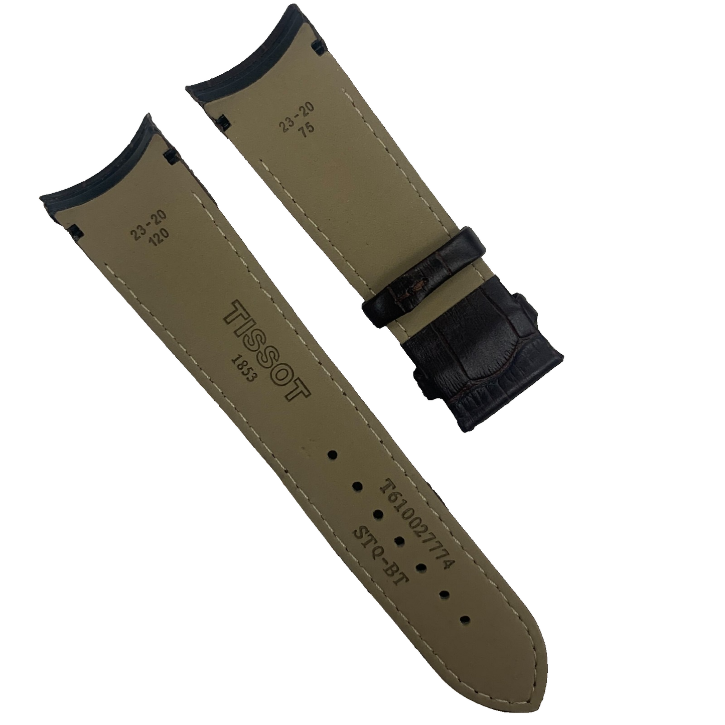 Tissot T610027774 Couturier Black Leather Watch Band Strap - 23mm - No Buckle