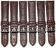 20 MM Genuine Leather Dark Brown Alligator Grains Watch Band Lot of 6 Bands