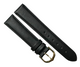 18 MM Plain Padded Black Genuine Leather Watch Band with stitches