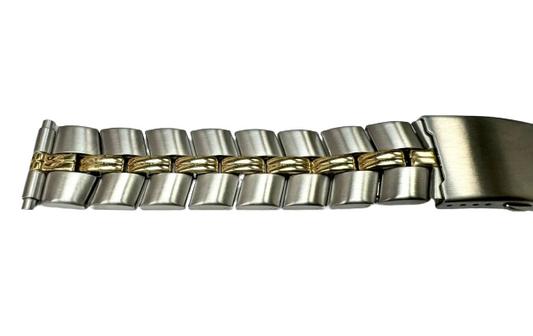16MM Special Designed 2-tone (GOLD & SILVER) Metal Band with Regular Clasp