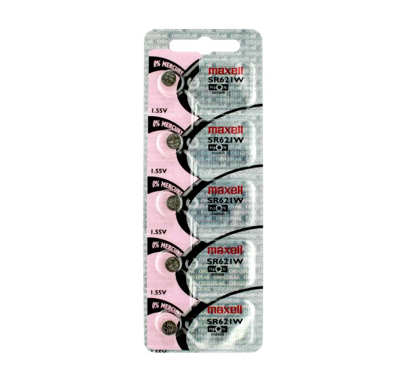Maxell 363 Watch Cell Batteries SR621W Silver Oxide New Sealed (Pack of 5)