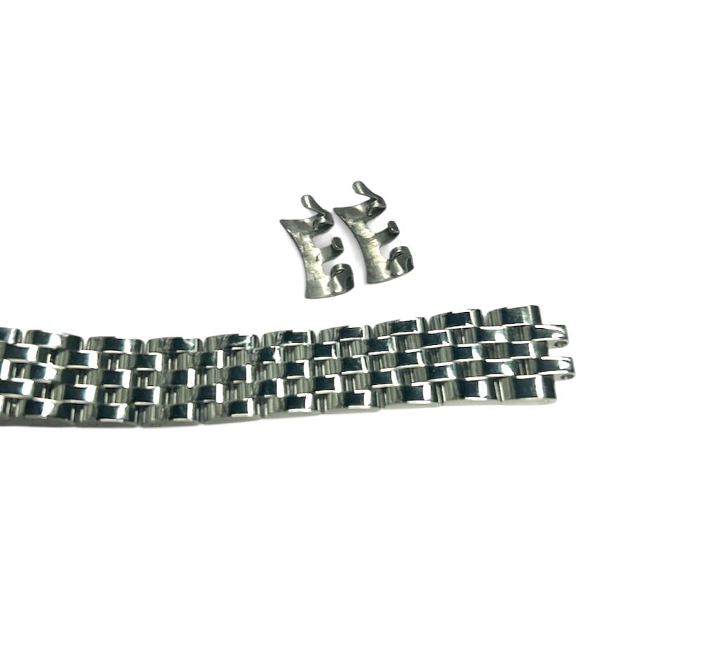 Top Quailty,Stainless Steel Silver-tone Curved end Band for Highend Watches-15mm