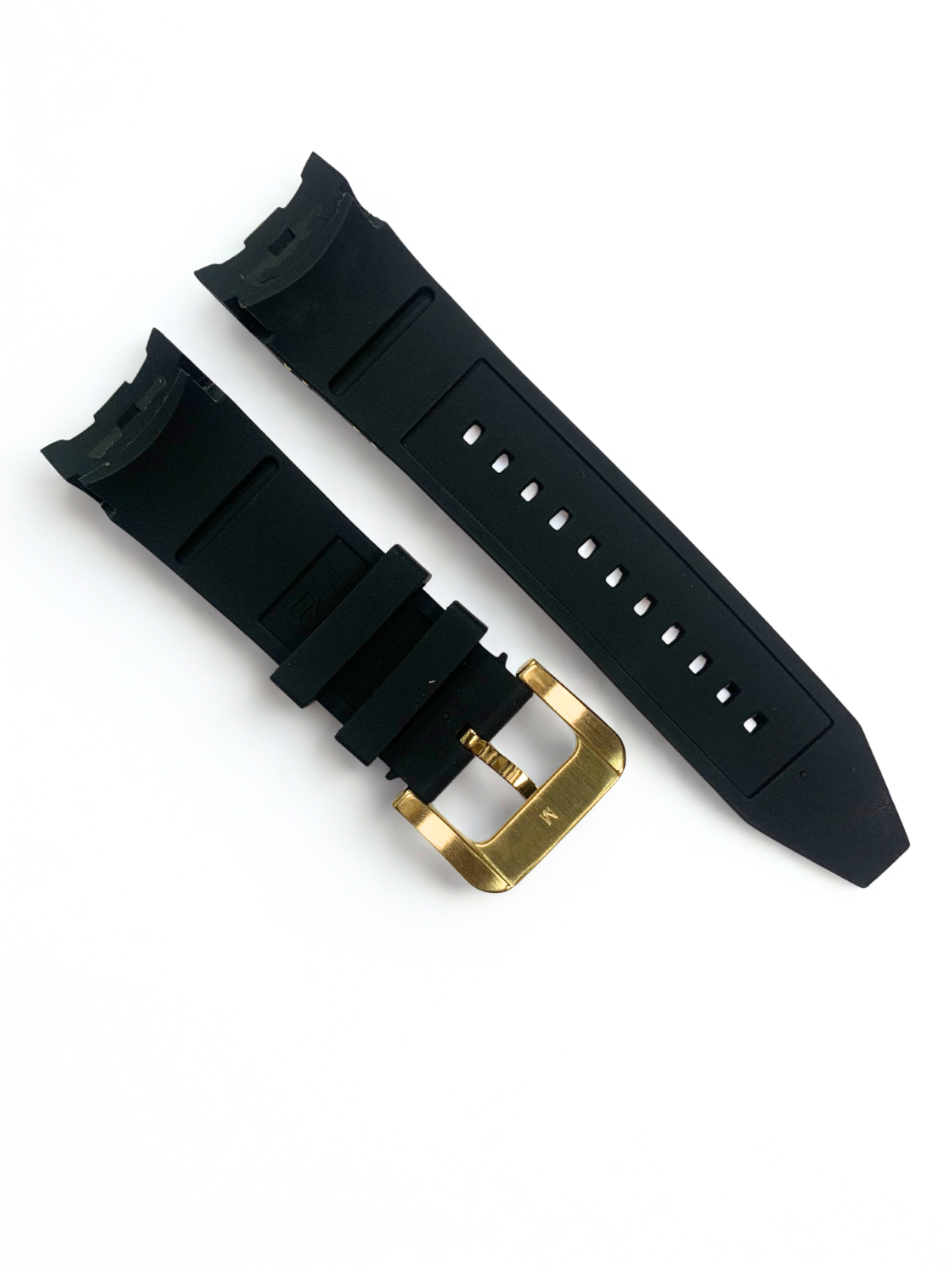 26mm Black Polyurethane Watch Band - Gold Buckle | For Invicta Pro Diver 23629