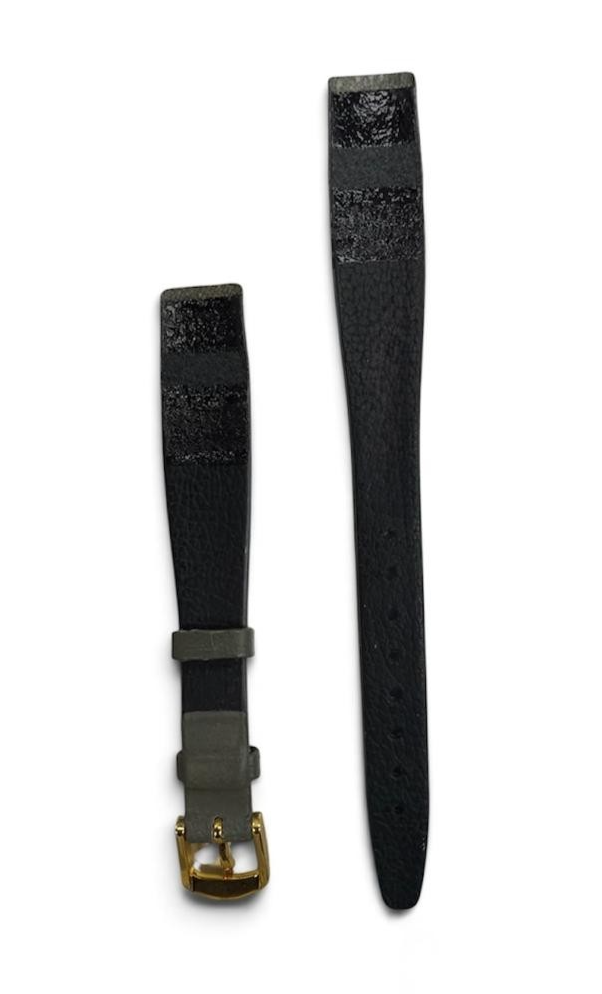 14 mm Genuine Leather Quality Calf Gray Flat Open-Ended Ladies Watch Band
