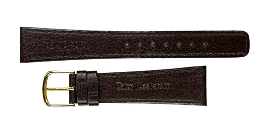 Watch Band Plain (Dark Brown) Genuine Leather Flat Stitched 20mm (A1 Quality)