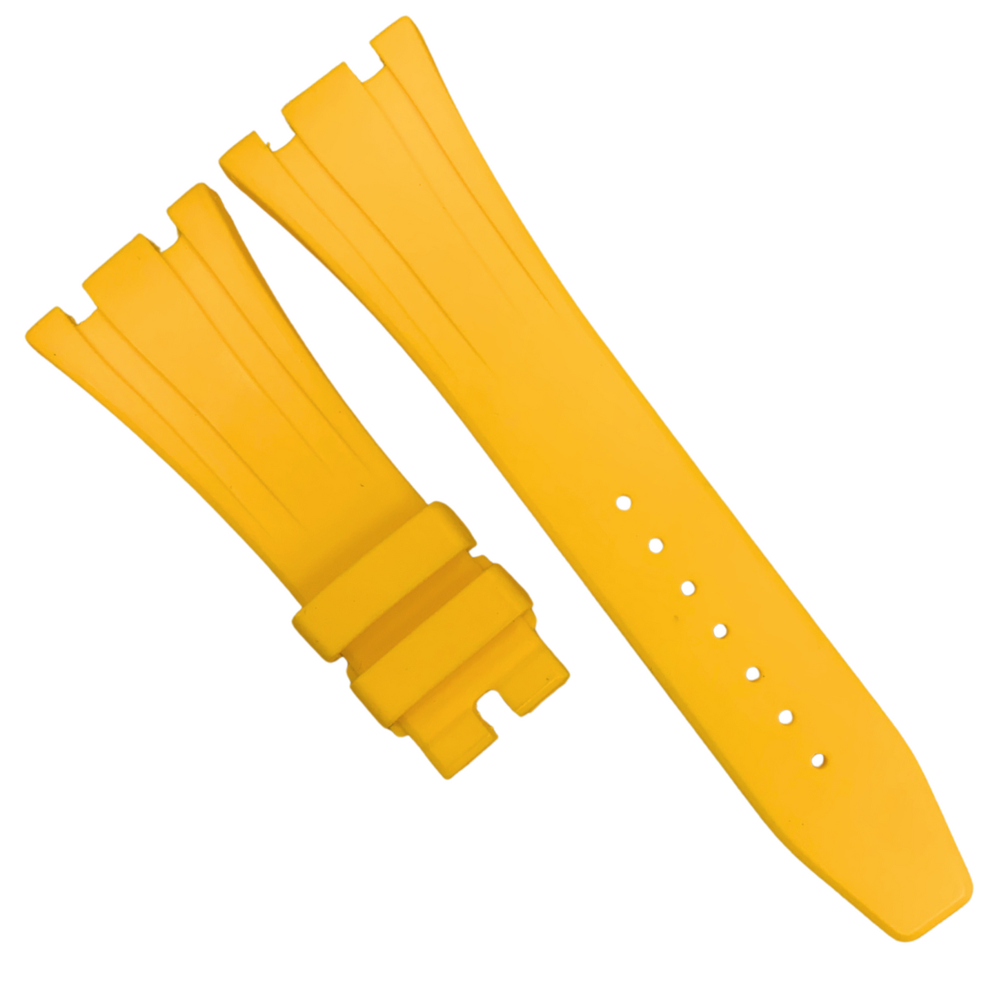 High-Quality Bright Yellow Rubber Watch Band – 27mm for AP Watches | No Buckle
