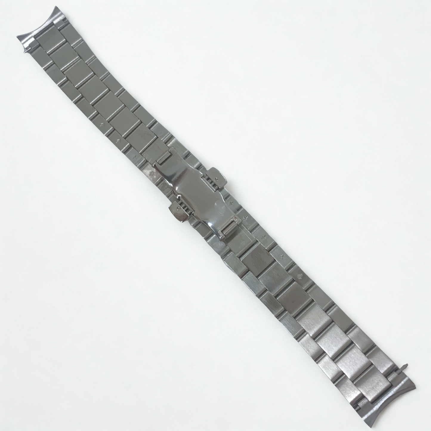 Silver Stainless Steel Watch Band - 20mm Bracelet w/ Curved End Links for Mido