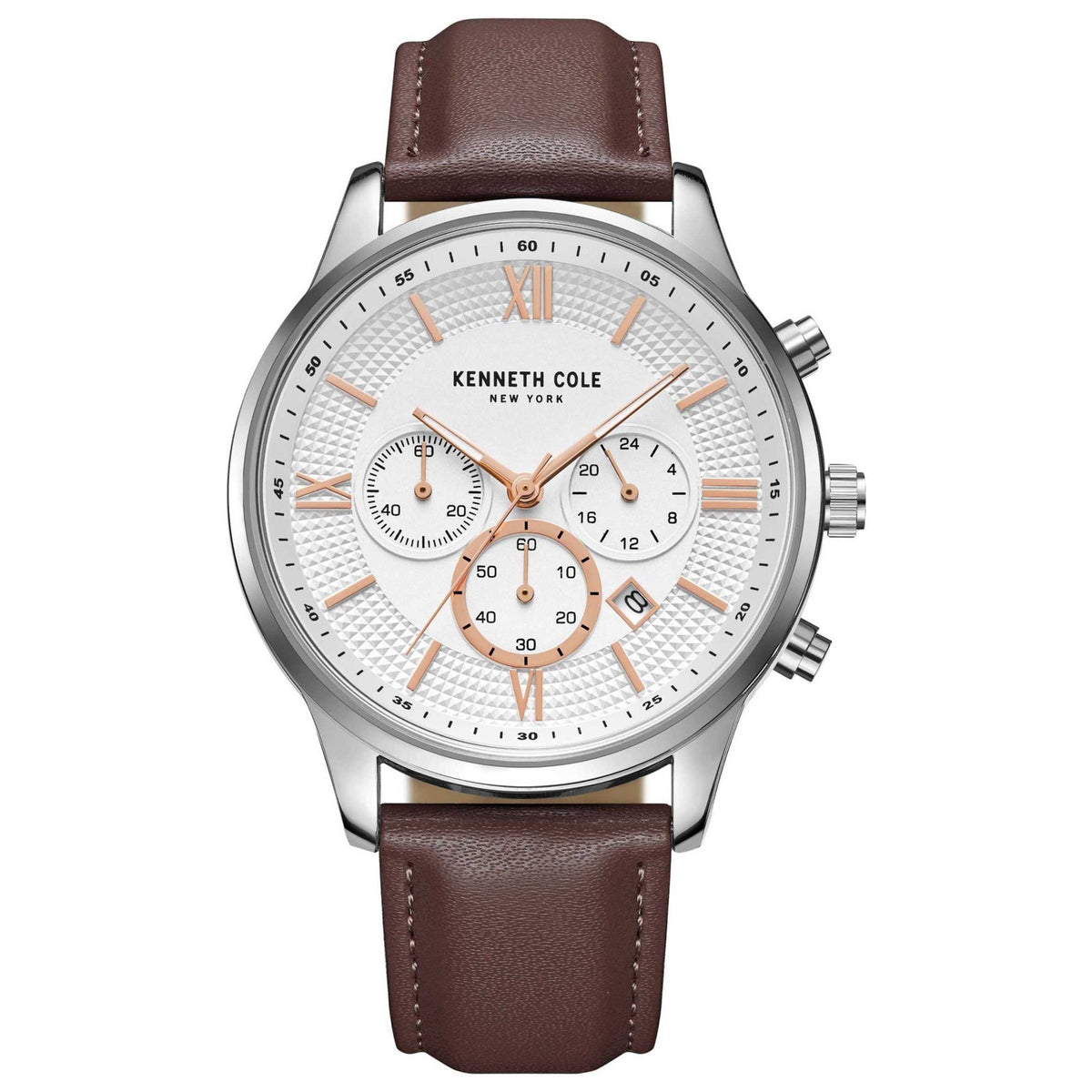 Kenneth Cole New York Men Multi Function Watch With Leather Band - KCWGF2185401