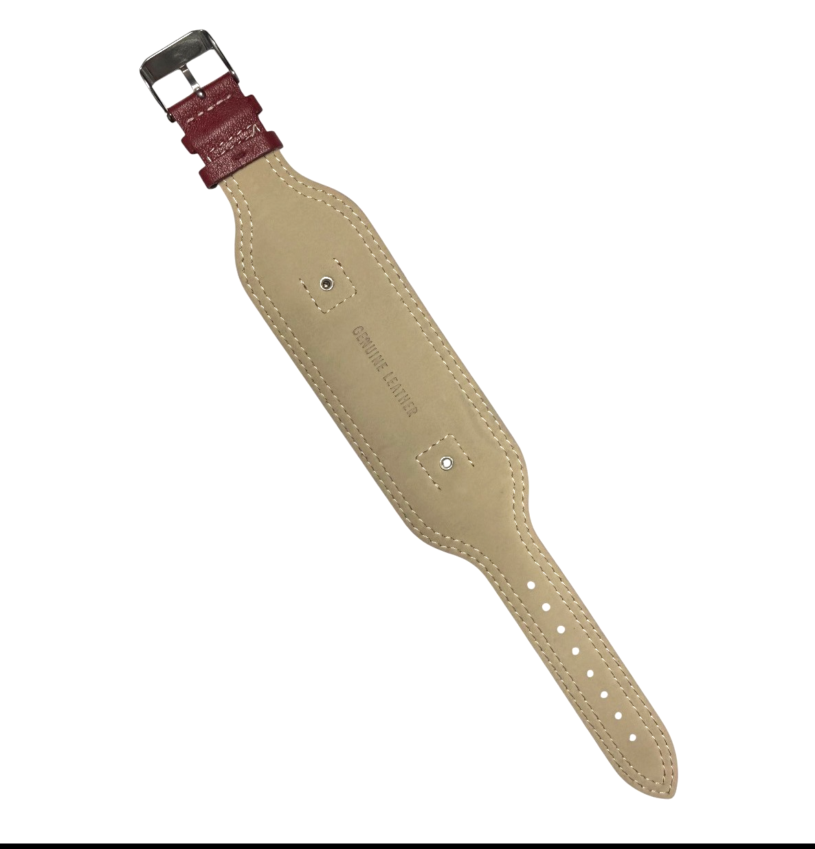 18mm Genuine Leather Red Watch Band Compatible with Fossil & Guess Watches
