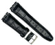 18mm Genuine Leather, Black Alligator Grain, Replacement Watch Band for Swatch