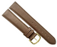 18 MM Plain Padded D.Brown Genuine Leather Watch Band with stitches