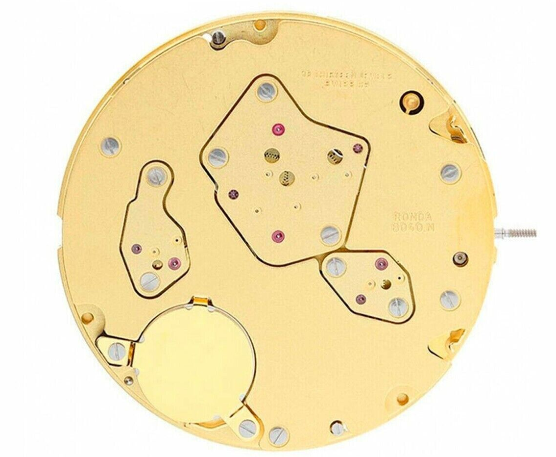 Ronda 8040N Quartz Chronograph Movement, 3 Hands Date at 6, Retrograde