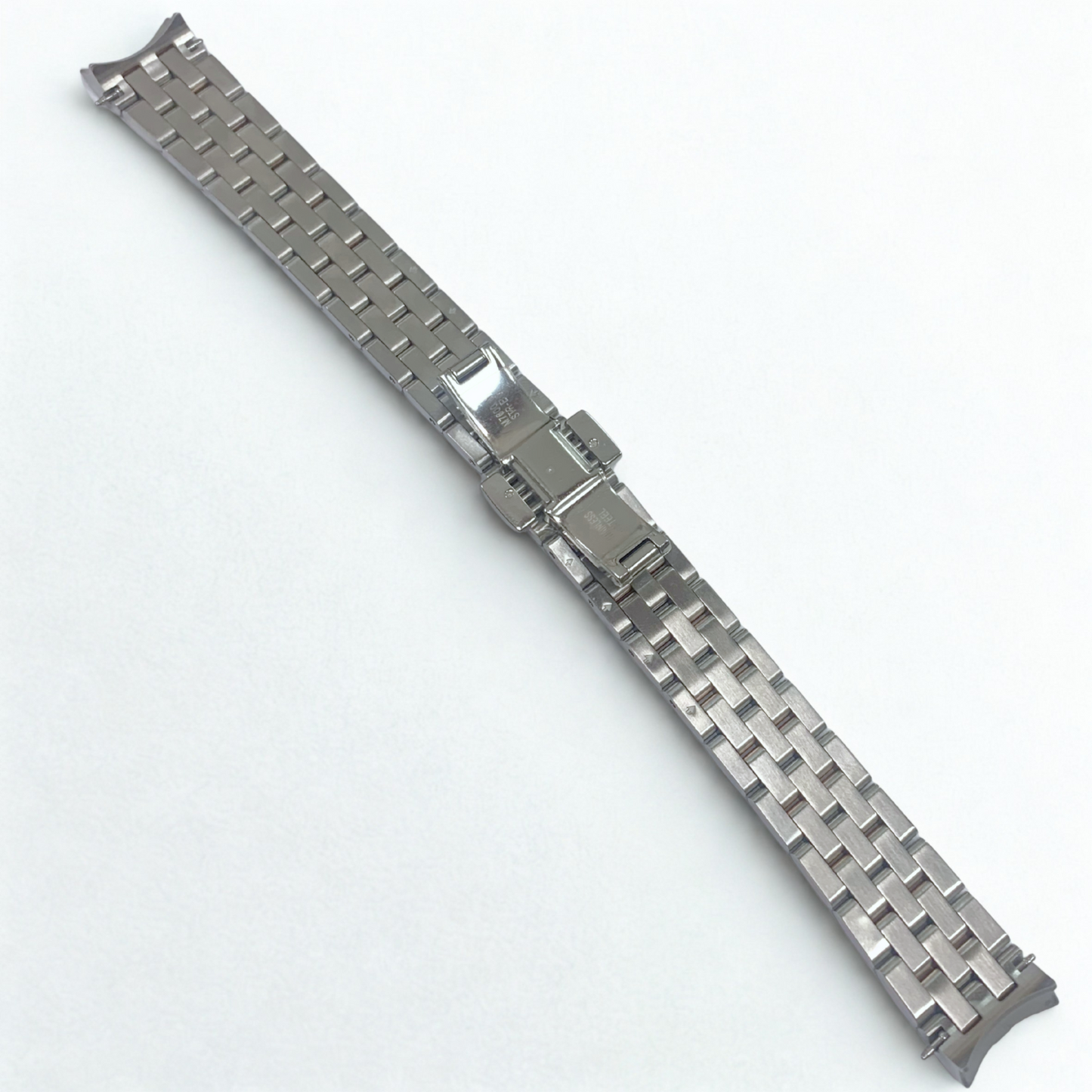 Silver Stainless Steel Watch Band - 20mm Bracelet w/ Curved End Links for Mido