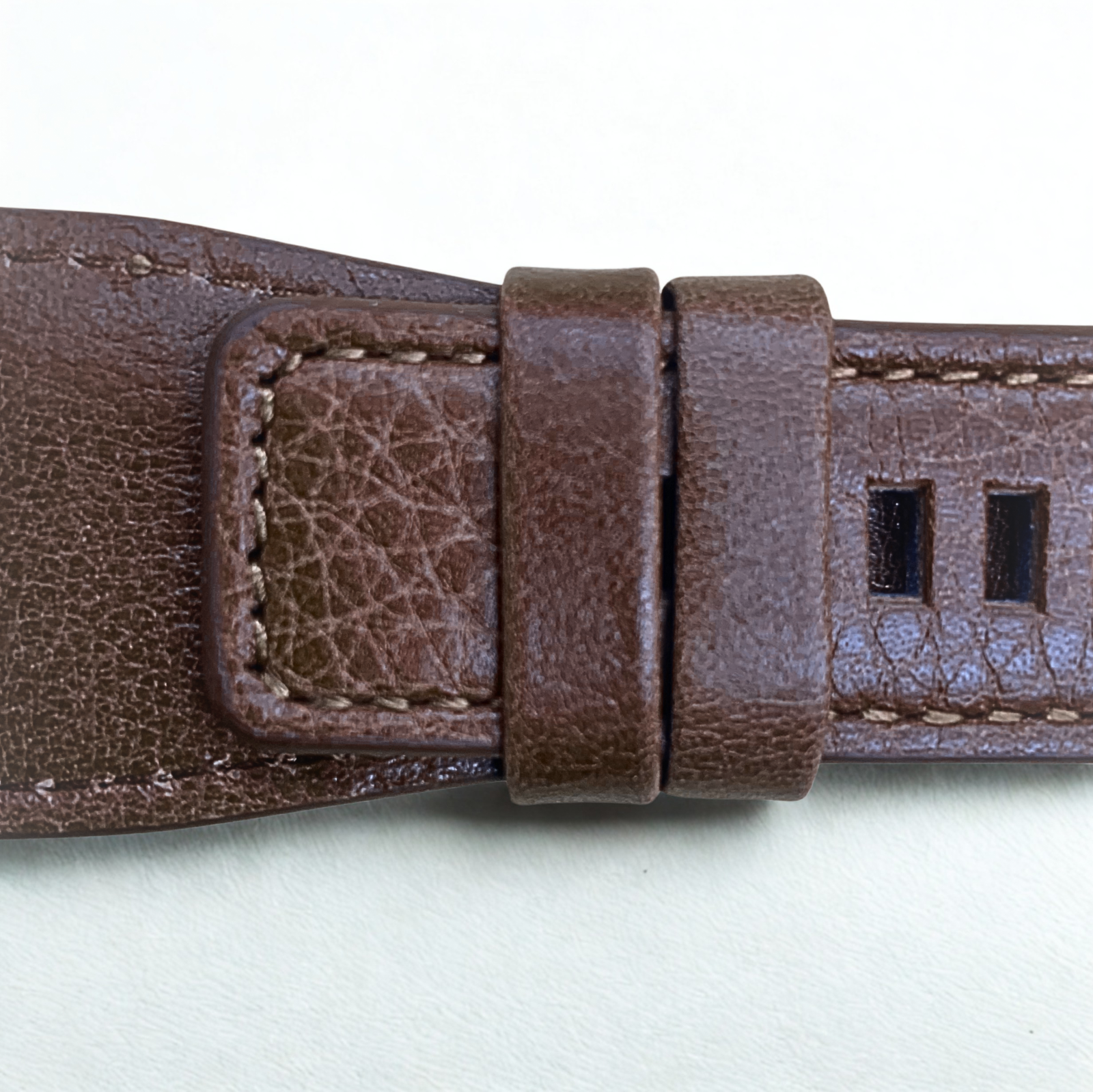 35mm Bell & Ross Style Leather Band Strap – Brown w/ Brown Stitching | 24mm lug