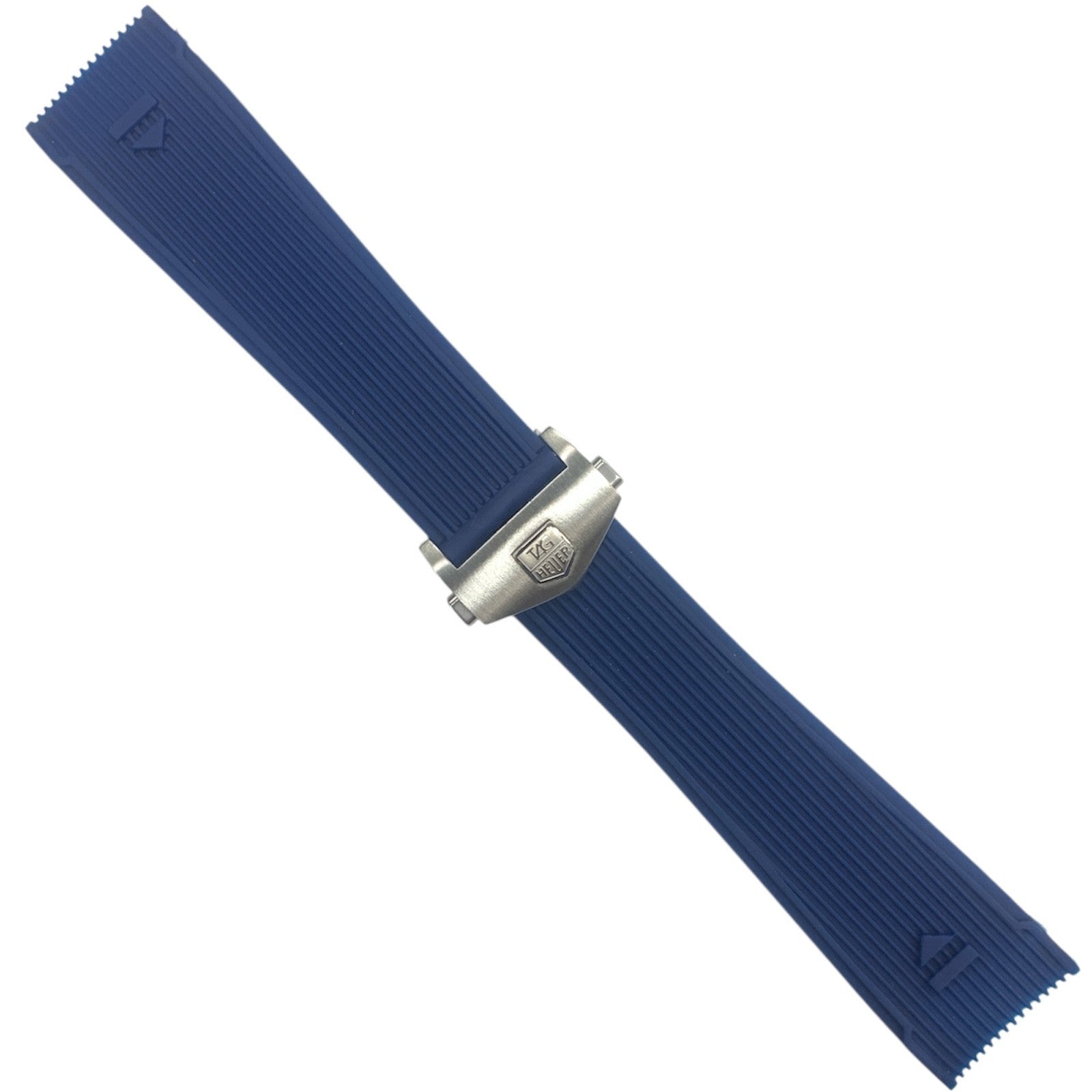Black Rubber Watch Band Strap - 22mm Lug for TAG Heuer Aquaracer/Carrera Blue