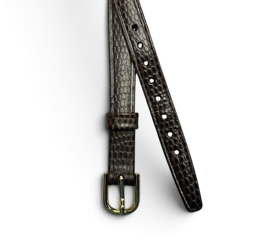 HIRSCH Genuine Lizard 10 mm Brown Watch Band Open End