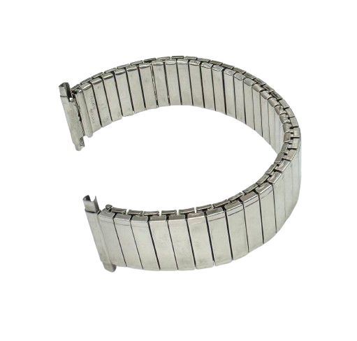 5 Pcs of Bands, 16-21 MM Silver Tone Stretch Watch Band Stainless Steel