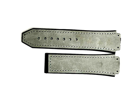 PLAIN SUEDE LEATHER RUBBER WATCH BAND FOR HUBLOT WATCHES OF SIZE 26X22MM