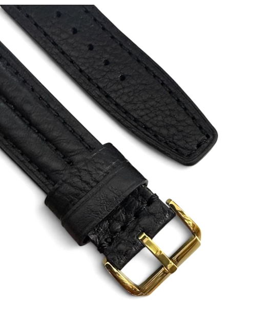 22m Black Color Genuine Leather Watch Band Strap