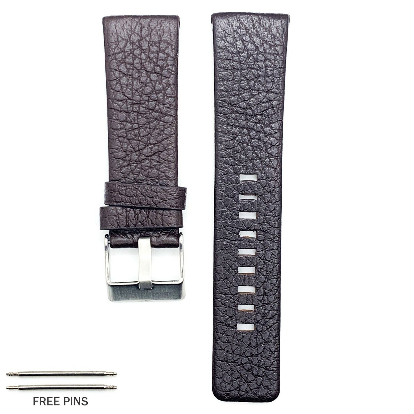 22 to 34 MM Genuine Leather Watch Band fits Diesel Watches Black and Brown Strap