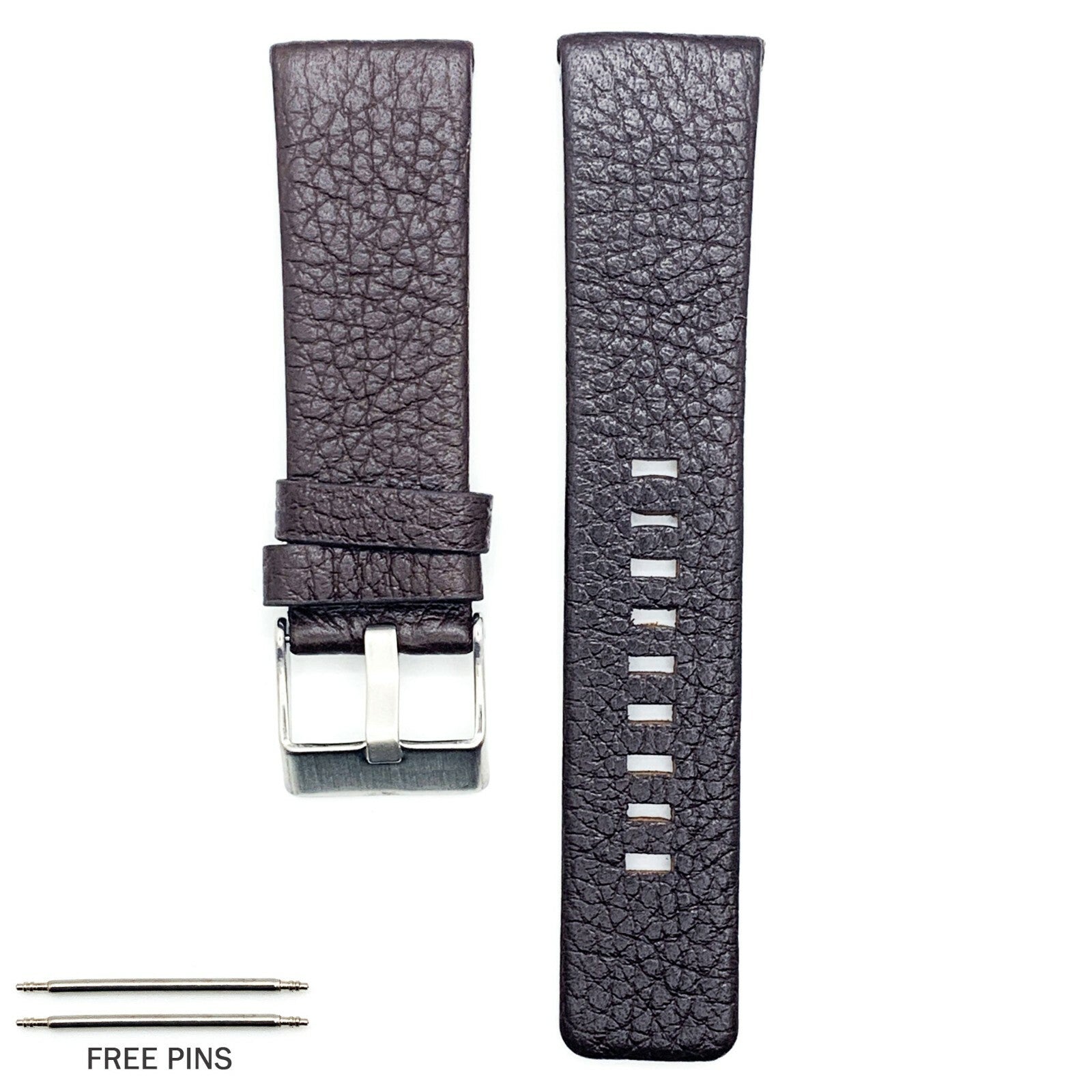 22 to 34 MM Genuine Leather Watch Band fits Diesel Watches Black and Brown Strap