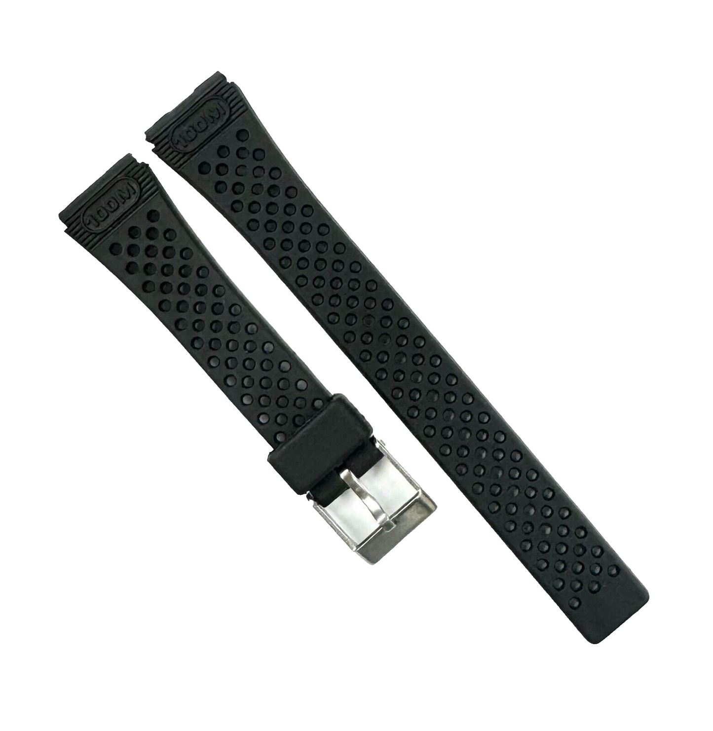 15MM PLASTIC BLACK WATCH STRAP FOR LADIES, WATER RESIST