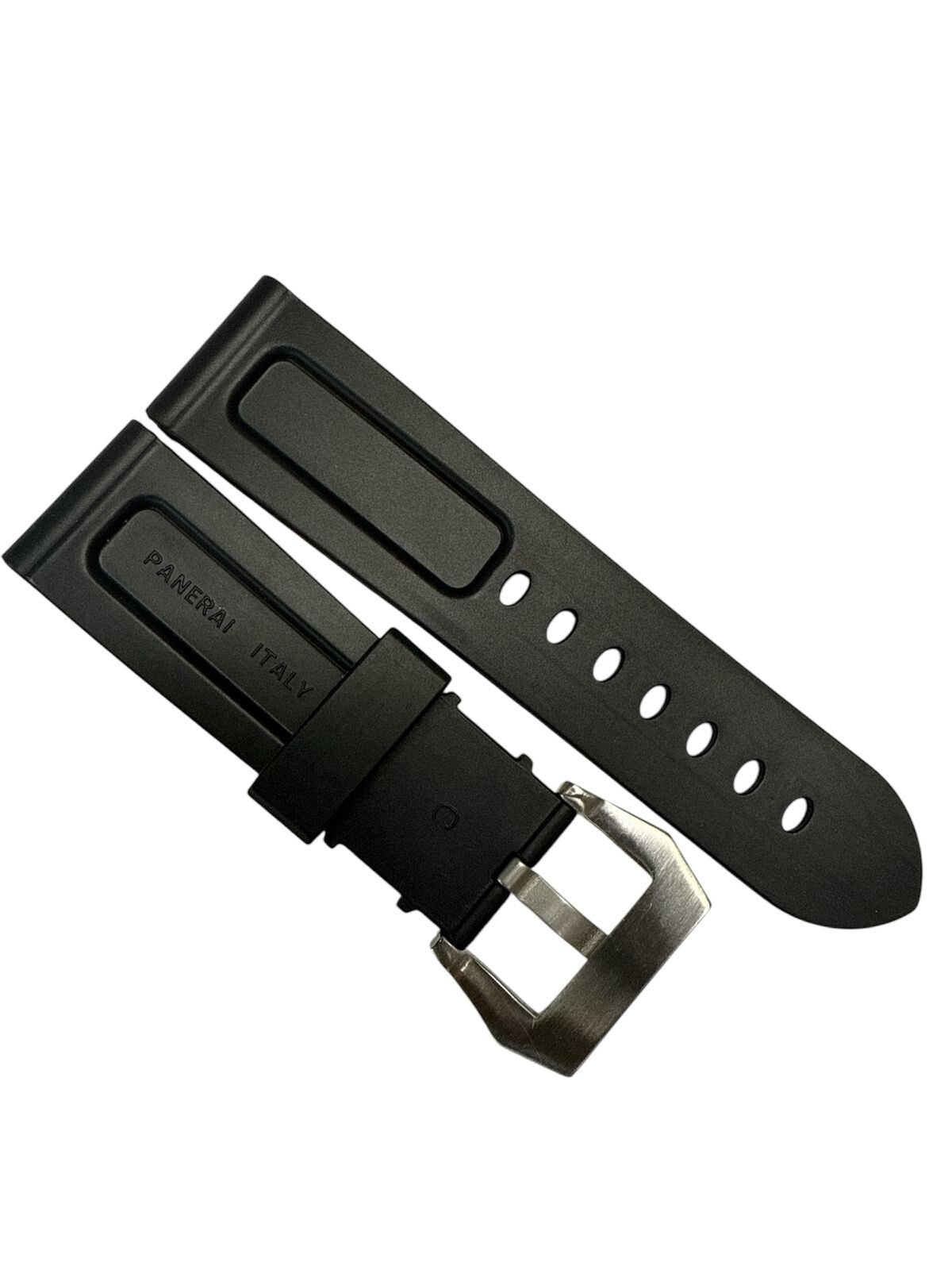New Watch Band 24mm Rubber Strap Black Color for PANERAI OFFICIAL - Universal Jewelers & Watch Tools Inc.