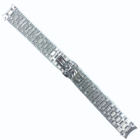 16mm Steel Watch Band Bracelet- Gold Center Links -Curved End For Tissot STP-JA
