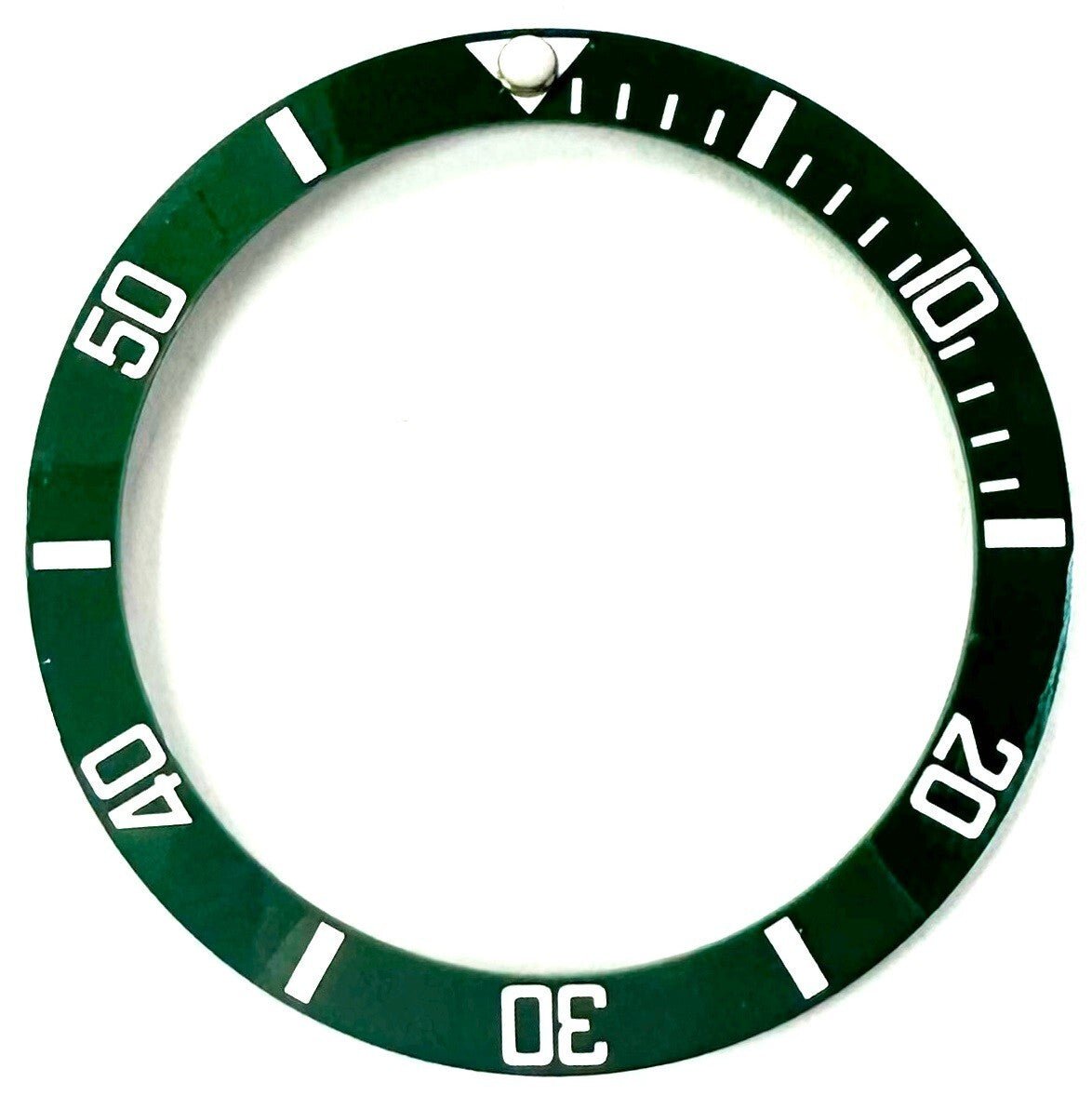 Bezel Inserter Ceramic for Rolex Green and White Submariner 16610LN 16613V - Universal Jewelers & Watch Tools Inc.