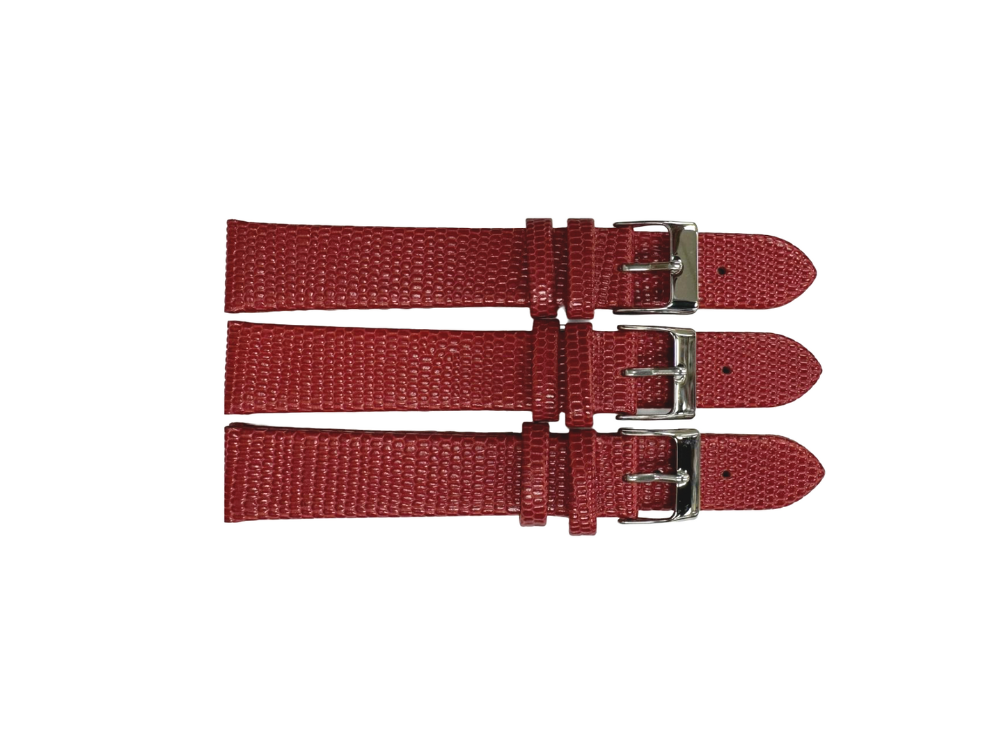 SET OF 3 Quality WATCH BAND GENUINE LEATHER LIZARD GRAIN SIZES 12MM-22MM