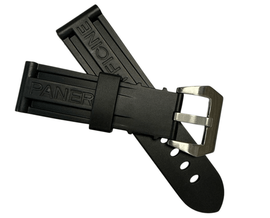 New Watch Band 24mm Rubber Strap Black Color for PANERAI OFFICIAL - Universal Jewelers & Watch Tools Inc.