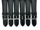 26 MM Genuine Leather Plain Black Watch Band Lot of 6