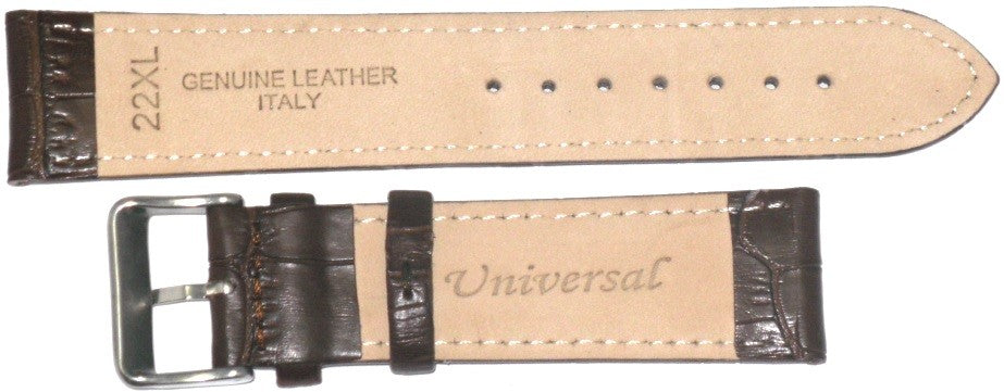 24 MM Genuine Leather Alligator Grains Dark Brown Watch Band Lot of 6 Bands