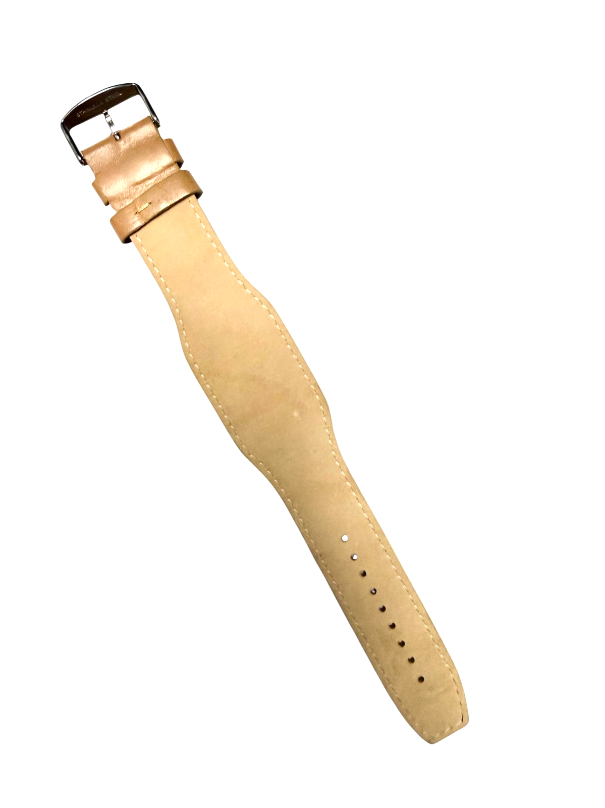 24mm Genuine Leather Watch Band Light Brown for Fossil & Guess Watches