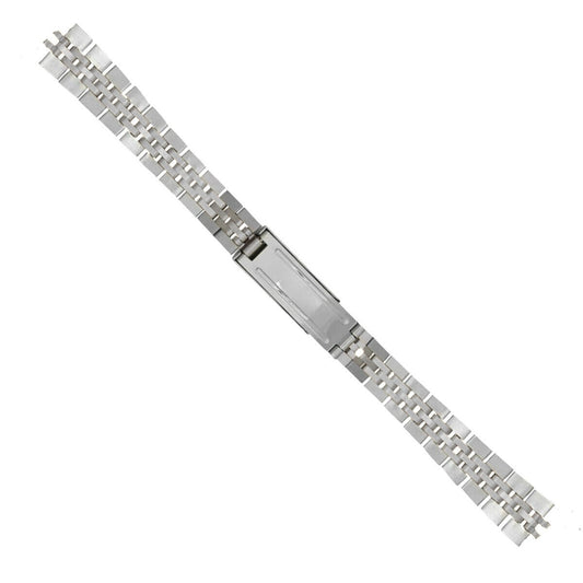 13mm Stainless Steel Watch Band – Silver w/ Fold‑Over Clasp | for Rolex Jubilee