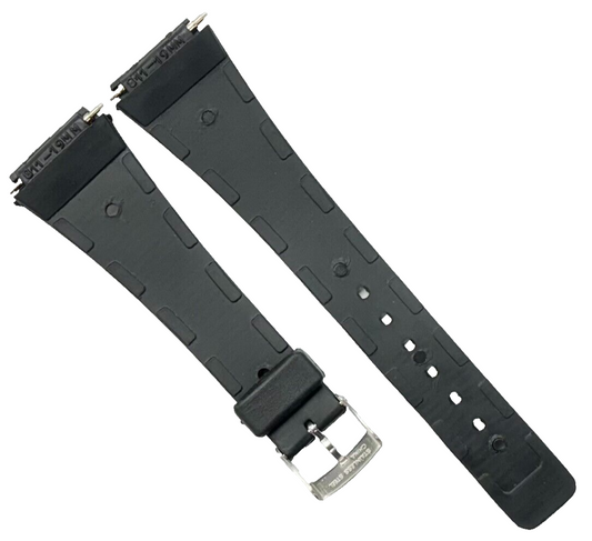 19MM PVC Black, Flat & Slim Watch Band for Casio, Timex, Citizen & others