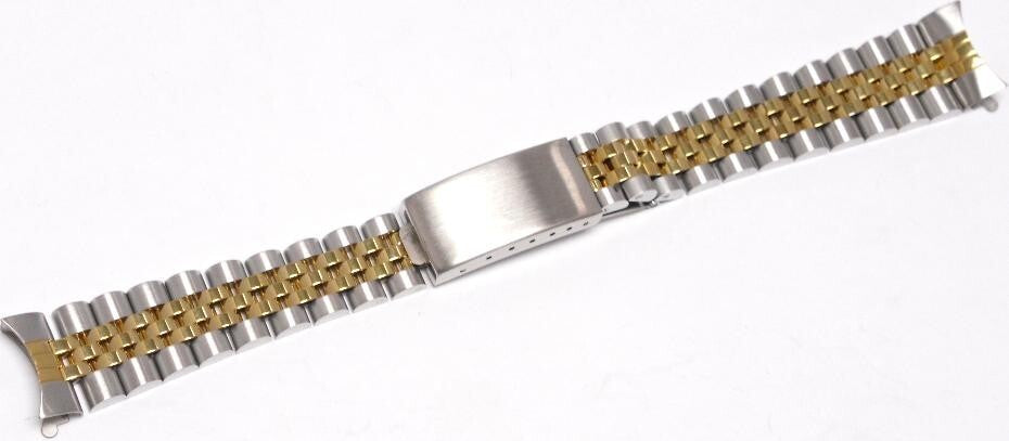 REPLACEMENT BAND BRACELET JUBILEE FOR ROLEX TUDOR 17mm  GOLD/SS TWO TONE