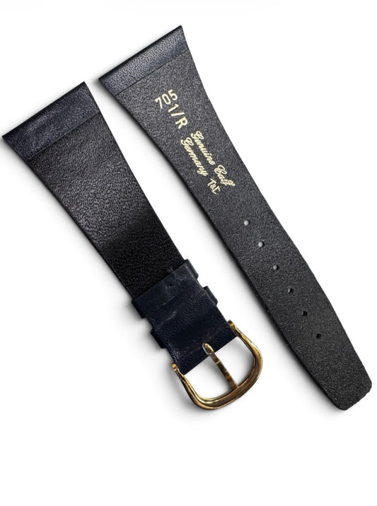 25MM X 16MM NAVY BLUE GENUINE CALF FLAT WATCH BAND