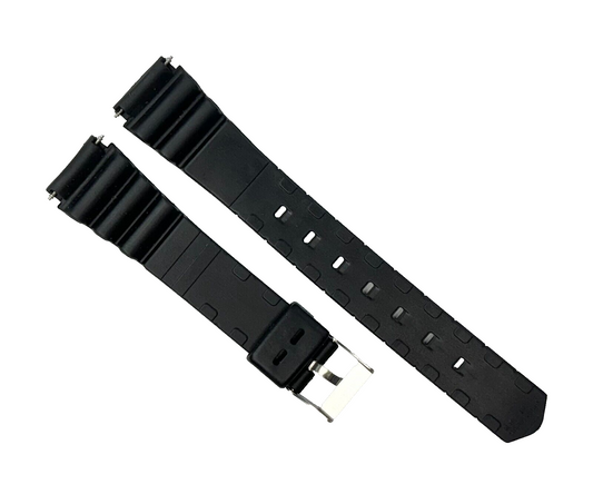 18 MM PVC Sports Watch Band Black Color Quick Release Regular Size Watch Strap