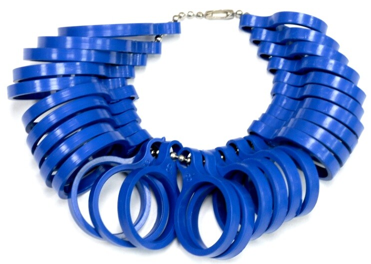 Finger Ring Sizer Gauge Measures Blue Size 1-15 Wedding Band Plastic Tool