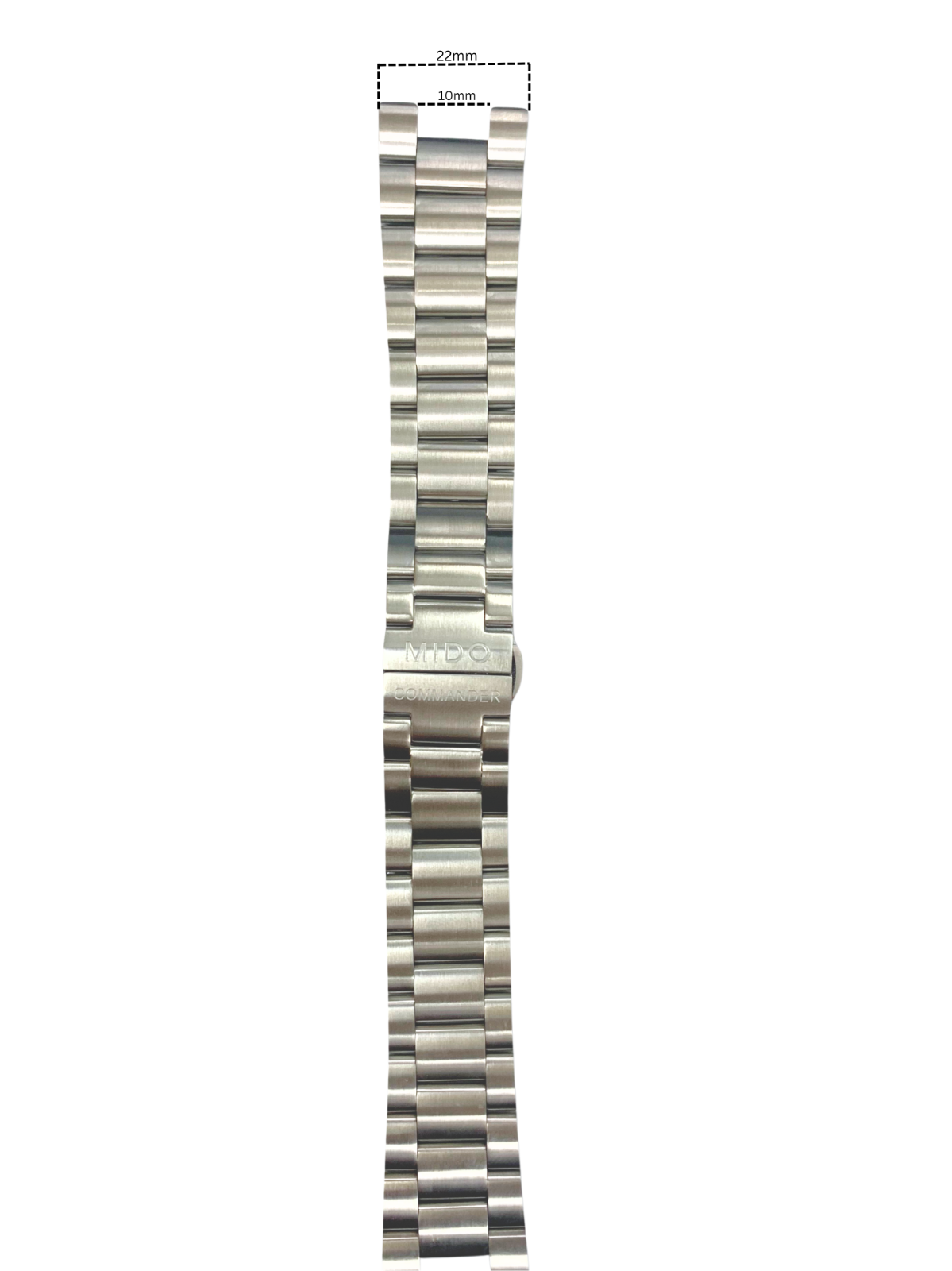 Silver Stainless Steel Band - 20mm Bracelet | for Mido Commander Watches
