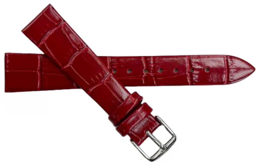 Multi-Color Leather Watch Band Size (20✖18)mm Flat Unstitched Alligator Grain