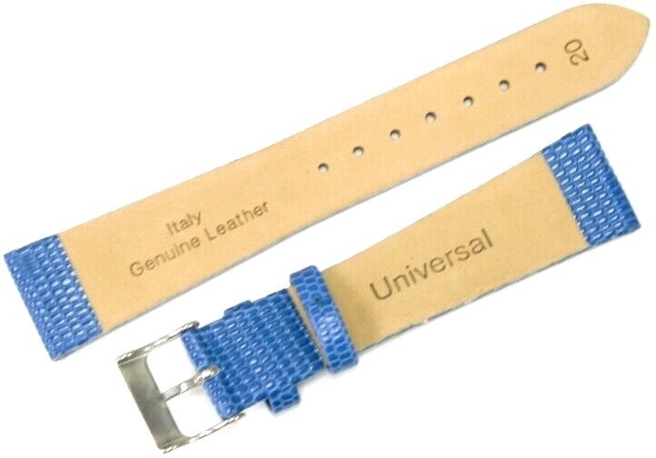 Watch Band Genuine Leather N. BLUE Lizard Grain Flat 22*18MM Excellent Quality