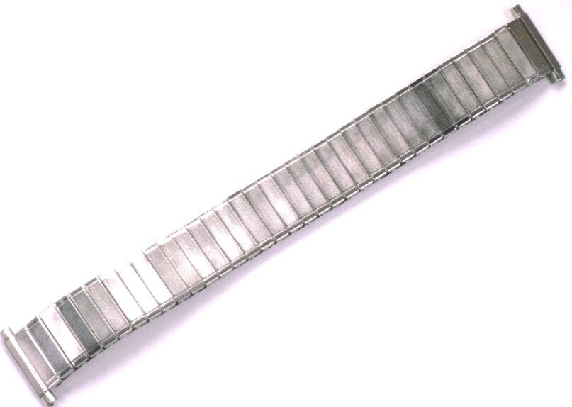 Silver Tone Straight Stretch Watch Band 16 MM to 22 MM Stainless Steel Lot of 5