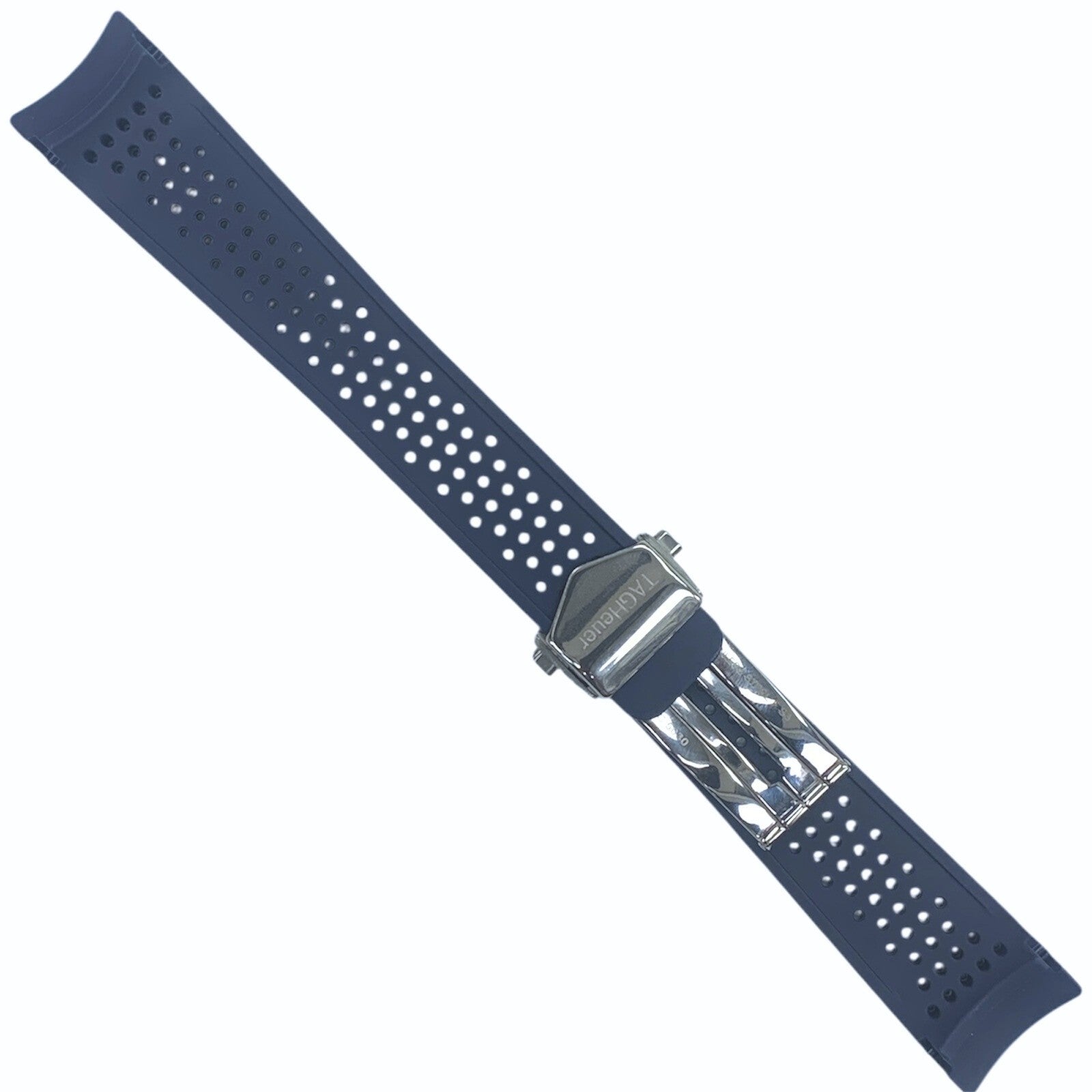 Blue Rubber Watch Band Strap - 22mm Lug / 18mm Buckle Compatible w/ Tag Heuer E3
